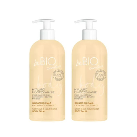 Zestaw: 2x beBIO balsam do ciała Hyaluro bioOdżywienie 350ml