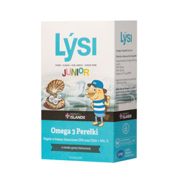 Lysi Junior Omega 3 Perełki 60 kaps. smaku gumy balonowej