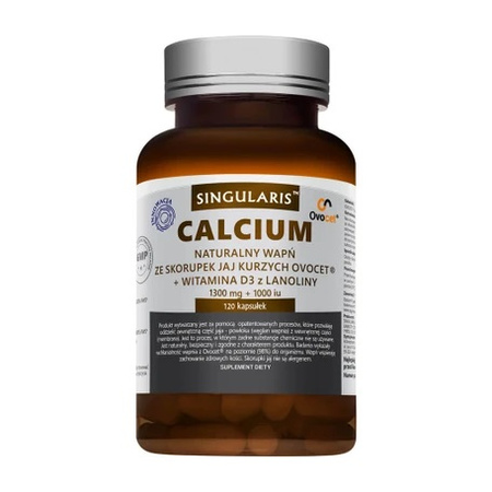 Singularis Naturalny wapń ze skorupek jaj kurzych OVOCET z Wit. D3 120 kaps.