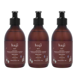 Zestaw: 3x Hagi Men - Naturalny Szampon do brody i wąsów Whisky Barber 300ml