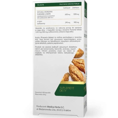 Medica Herbs Kudzu wsparcie z walce z nałogiem 60 kaps.