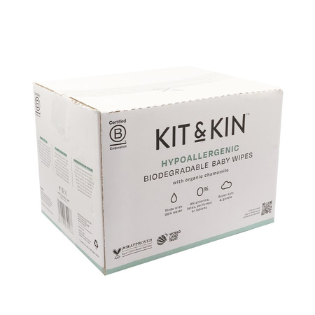 Kit & Kin, Chusteczki nawilżane dla dzieci, 60 szt.