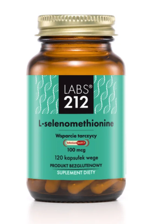 Labs212 L-Selenomethionine Selenium SeLECT® aktywna forma selenu wspierająca tarczycę i odporność 120 kaps. wege
