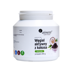 Aliness Węgiel aktywny z kokosa " FOOD GRADE" proszek 200 g