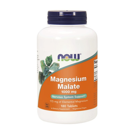 Now Foods Magnesium Malate Jabłczan Magnezu 1000 mg na wsparcie układu nerwowego 180 tabl.