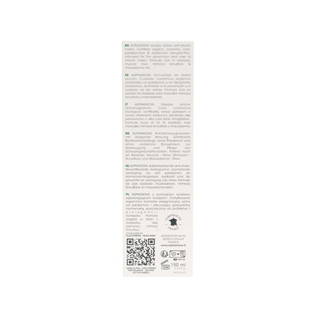 Alphanova Organic Mum, krem wspierający elastyczność i nawilżenia, 150ml