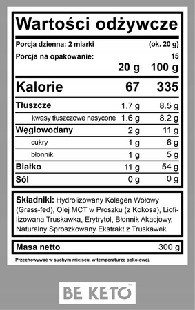 Keto Kolagen z olejem MCT Świeża Truskawka