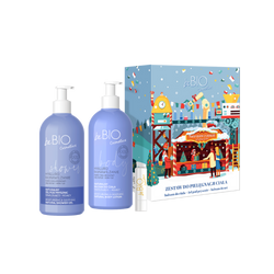 BeBio Zestaw do pielęgnacji ciała Hyaluro Żel pod prysznic bioNawilżenie 350ml + balsam bionawilżenie 350ml + balsam do ust shea 5g