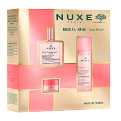 Rose A L'infini Pink Fever zestaw łagodząca woda micelarna 3w1 100ml + różany balsam do ust 15g + suchy olejek regenerujący 50ml
