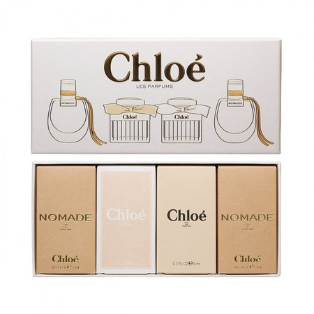 Les Parfums zestaw Nomade woda toaletowa 5ml + Rose Tangerine woda toaletowa 5ml + Chloe woda perfumowana 5ml + Nomade woda perfumowana 5ml