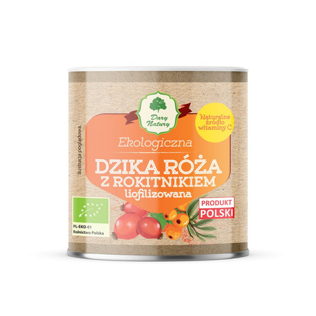 DARY NATURY DZIKA RÓŻA Z ROKITNIKIEM LIOFILIZOWANA SPROSZKOWANA BIO 70 g