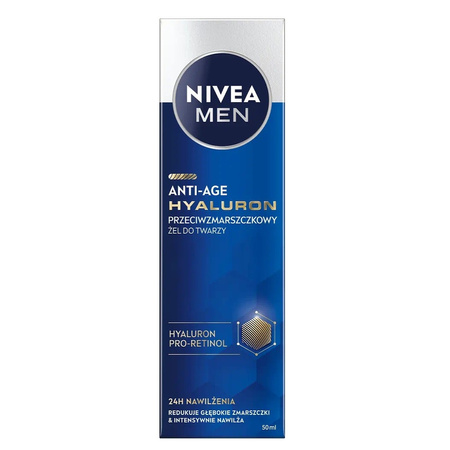 Men Hyaluron przeciwzmarszczkowy żel do twarzy 50ml