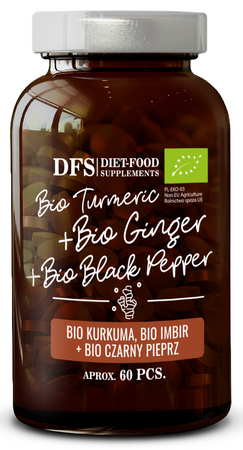 KURKUMA - IMBIR - PIPERYNA BIO 60 TABL.