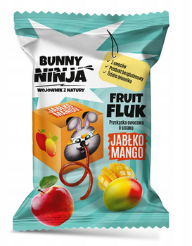 BUNNY NINJA przekąska owocowa FRUIT FLUK bez cukru smak: JABŁKO MANGO 15g