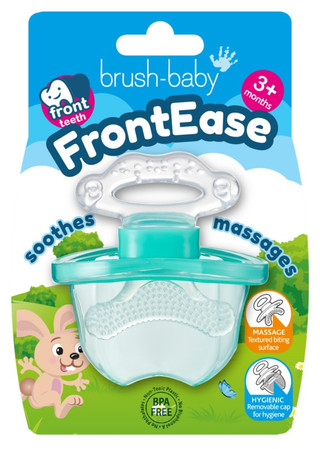 BRUSH-BABY - gryzak dla dzieci FrontEase Teether do zębów przednich od 3 miesiąca życia (1szt.) - kolor zielony