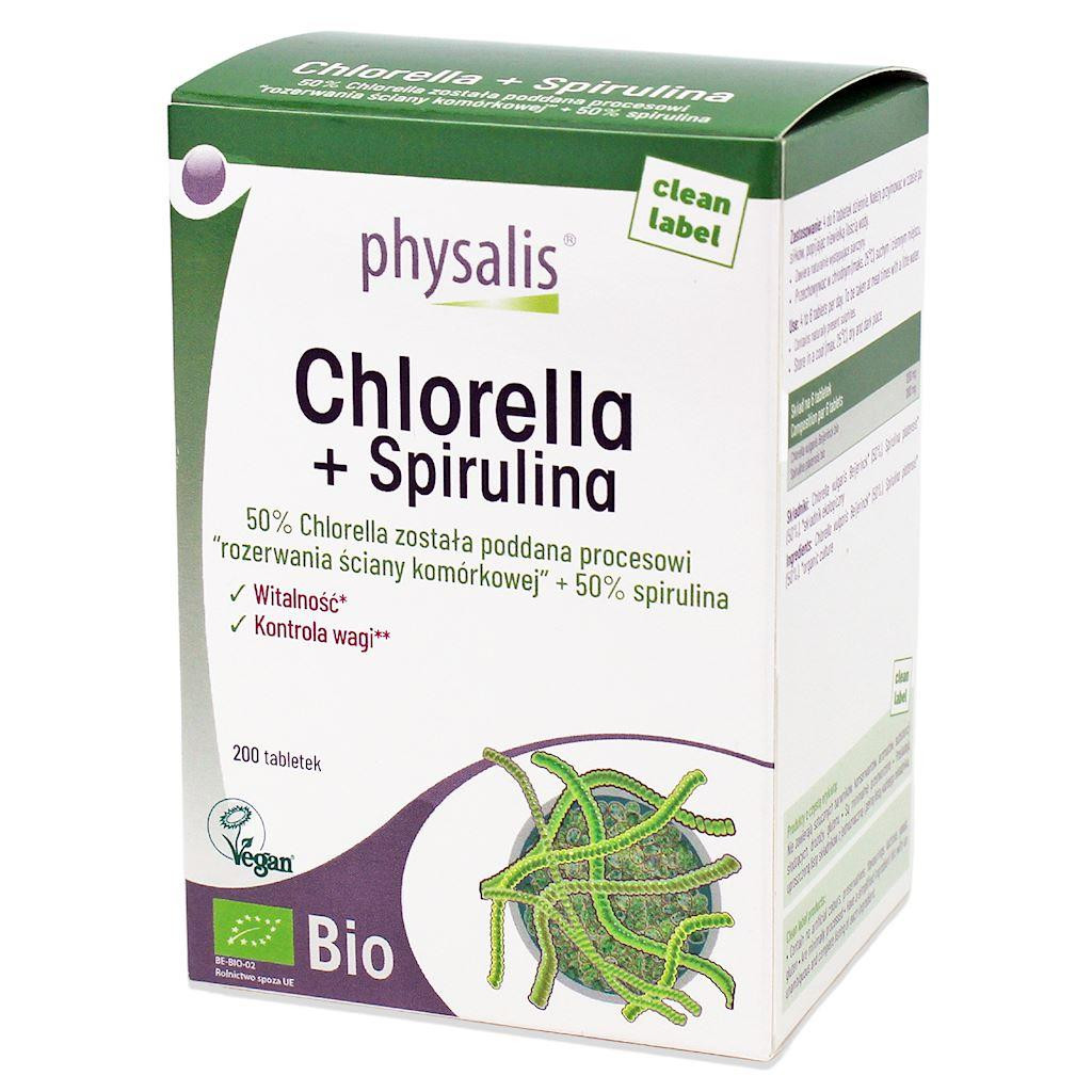 Хлорелла и спирулина Physalis Bio, 200 таблеток