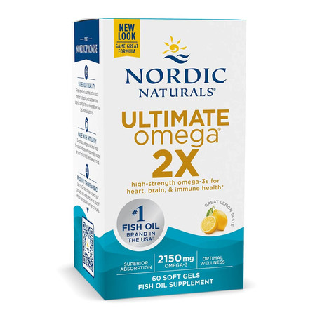 Nordic Naturals Ultimate Omega 2X kwasy Omega 3 2150 mg EPA i DHA 60 kaps. smak cytryna