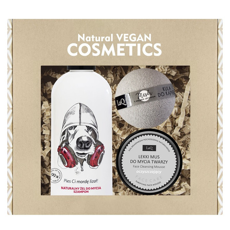 Ogarnij się Pies zestaw szampon i żel do mycia 300ml + naturalna pianka do mycia twarzy 40g + męska kula do kąpieli 120g