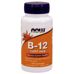 Now Foods Witamina B12 1000 mcg i Kwas Foliowy 100 mcg do ssania 250 tabl.
