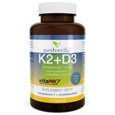 Medverita Witamina K2 MK-7 100 ug + D3 2000IU - 120 kaps.