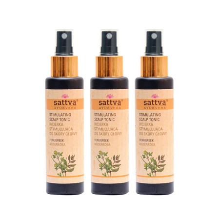 Zestaw: 3x Sattva - Wcierka stymulująca do skóry głowy Kozieradka 100ml