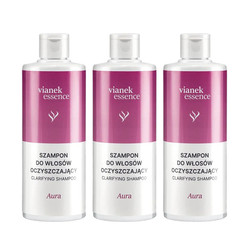 Zestaw: 3x Vianek Essence Szampon do włosów oczyszczający Aura 300ml