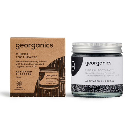 Georganics, Mineralna pasta do zębów w słoiku Activated Charcoal, 60ml
