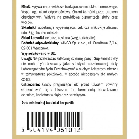 Yango - Miedź organiczna Cu 90 k