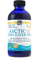 Nordic Naturals Arctic-D Cod Liver Oil Omega 3 kwasy tłuszczowe EPA i DHA + Witamina D - 237 ml
