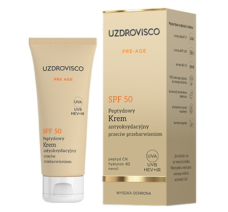 Uzdrovisco - Pre-Age SPF 50 peptydowy krem antyoksydacyjny przeciw przebarwieniom 50ml