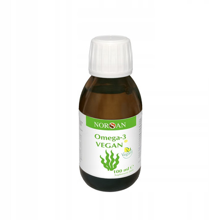 Norsan Omega-3 Vegan kwasy z olejem z alg roślinnych 100 ml smak cytryna