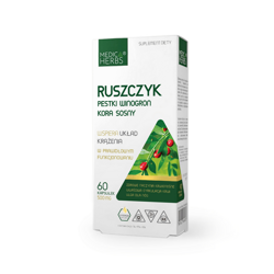 MEDICA HERBS Ruszczyk, Pestki Winogron, Kora Sosny 60 kaps.