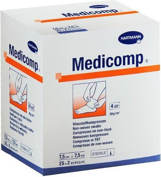 Medicomp kompresy z włókniny jałowe 7,5 x 7,5 cm