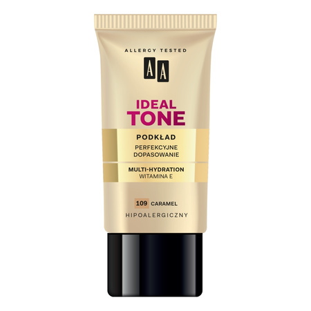 AA − Make Up Ideal Tone Foundation, podkład perfekcyjne dopasowanie 109 Caramel − 30 ml