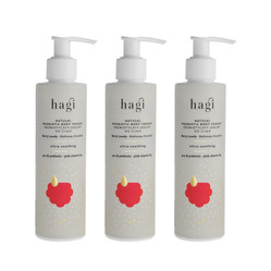 Zestaw: 3x Hagi - Naturalny probiotyczny jogurt do ciała o działaniu kojącym Malinowy Chruśniak 200 ml