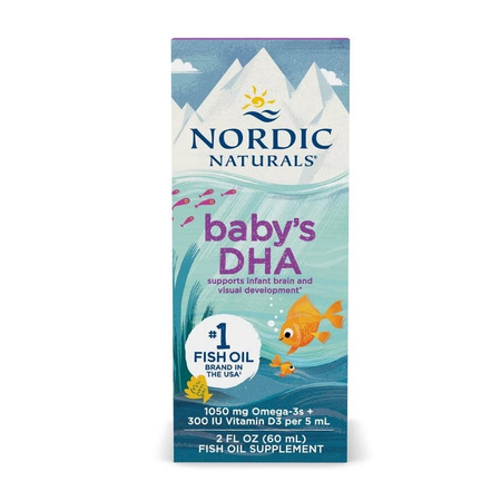 Nordic Naturals Baby's DHA 1050mg Omega-3 z Witaminą D3 suplement diety dla dzieci 60 ml