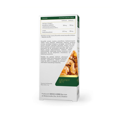 Medica Herbs Boswellia Kadzidłowiec 350mg na wsparcie stawów 60 kaps.