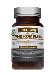 Singularis Cynk Kompleks  mix cytrynian, glukonian i mono l-metionina cynku 60 kaps. wege