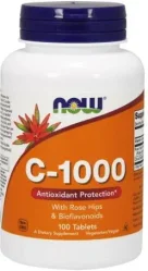 Now Foods Witamina C 1000 mg z bioflawonoidami i dziką różą na wsparcie odporności 100 tabl.