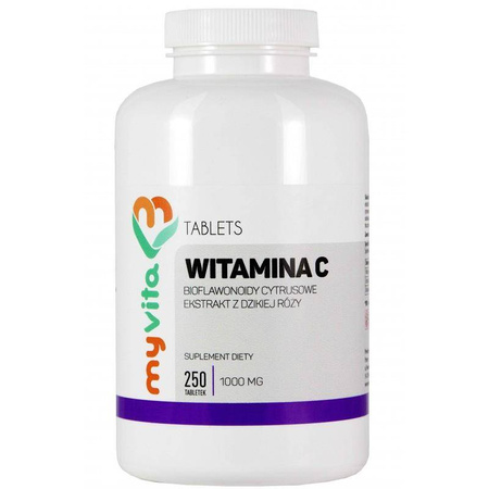 MyVita - Witamina C 1000 mg (biofl. + róża) - 250 tabl.