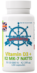 Navigator Witamina D3 10000 Witamina K2 MK-7 -120 kaps.