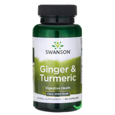 SWANSON Ginger & Turmeric 60kaps. - Imbir i kurkuma