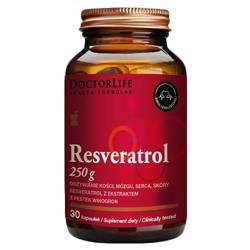 DoctroLife Resveratrol resweratrol z ekstratem z pestek winogron 250mg suplement diety 30 kaps.
