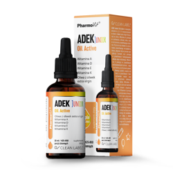 WITAMINA ADEK JUNIOR DLA DZIECI W KROPLACH (300 mcg + 10 mcg + 4 mg + 20 mcg) 30 ml - PHARMOVIT (CLEAN LABEL)