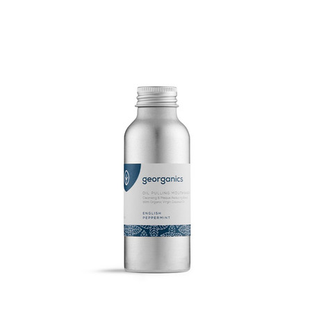 Georganics, Olej do płukania jamy ustnej, z naturalnym składem, do codziennej pielęgnacji, smak mięty pieprzowej, 100 ml