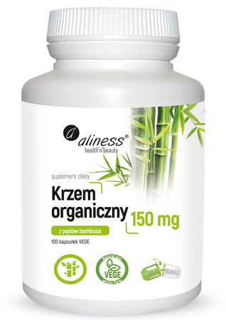 Aliness Krzem organiczny z pędów bambusa 150 mg x 100 Vege caps.