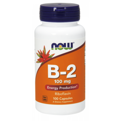 Now Foods B-2 Witamina B2 Ryboflawina 100 mg (na wsparcie metabolizmu energatycznego 100 kaps.