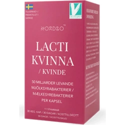Nordbo, LactiWoman 50 billion kwas mlekowy o szerokim spektrum szczepów, 30 kaps.