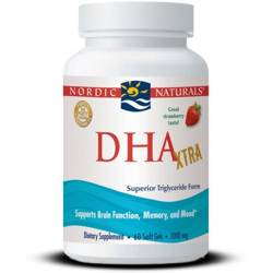 Nordic Naturals Dha Xtra Omega 3 kwasy tłuszczowe EPA i DHA 60 kaps. smak truskawka