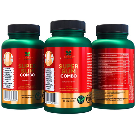 Lanco Nutritions SUPER SLIM COMBO - Redukcja apetytu, wspomaganie odchudzania i regulacja poziomu glukozy - 60 kaps.
